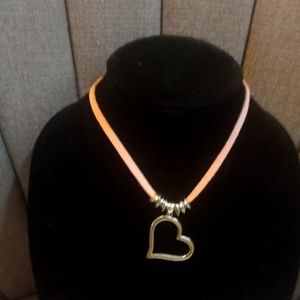 Lia Sophia leather heart necklace